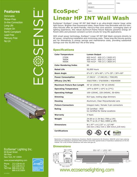 Ecospec® Linear Hp Int Wall Wash