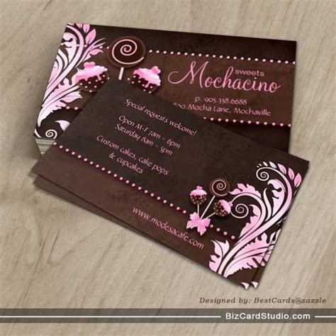 Check out our cake business card selection for the very best in unique or custom, handmade pieces from our business & calling cards shops. Cake Pops Business Card Bakery Pink Brown Vintage | Bakery ...
