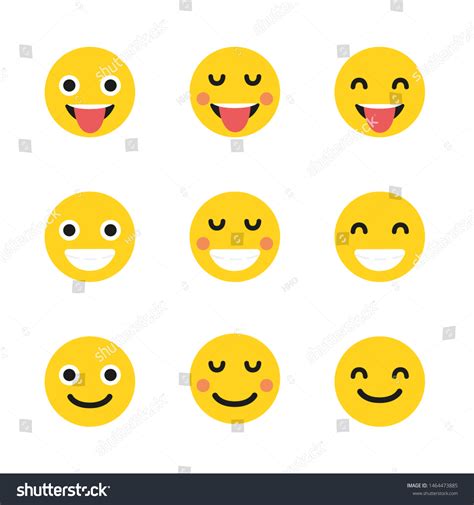 Set Emoticons Set Emoji Isolated Vector Stock Vector Royalty Free
