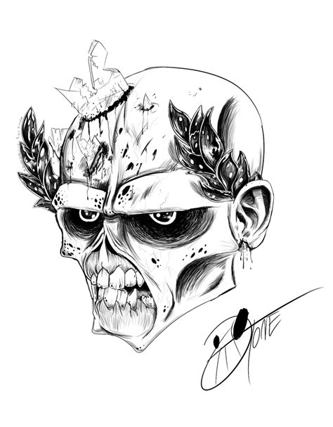 Zombie Black And White Head By Aluterrian On Newgrounds