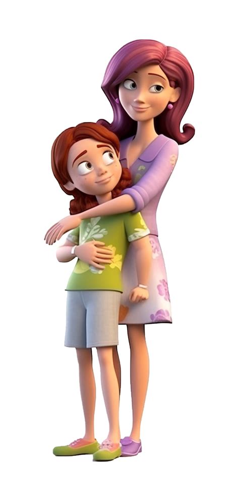 3d character of mother hugging her son concept of happy mother s day 23294867 png