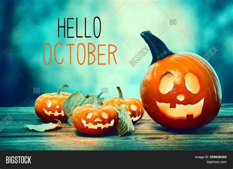 Hello October Pumpkins Image And Photo Free Trial Bigstock