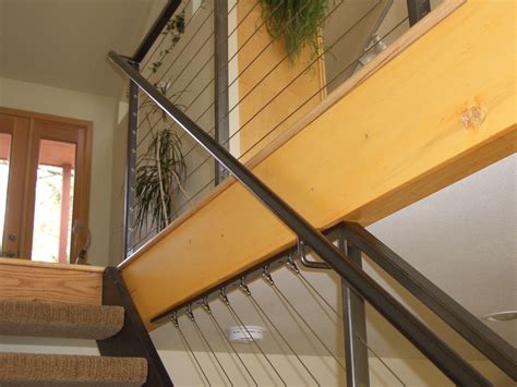 Interior Cable Railing With Continuous Stair Hand Rail Mclean Forge And Welding