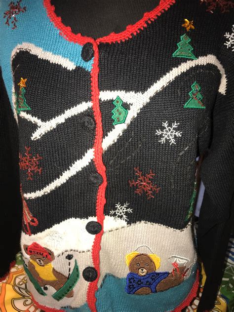 Ugly Christmas Sweater Vintage Ugly Christmas Sweater Cardigan