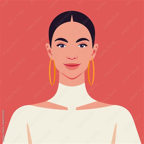 Portrait Of A Beautiful Latin American Woman Avatar For Social Media