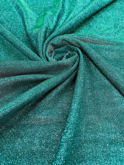 Jade Shimmer Fabric By Yard Stretch Glitter Fabric Luxury Sparkle