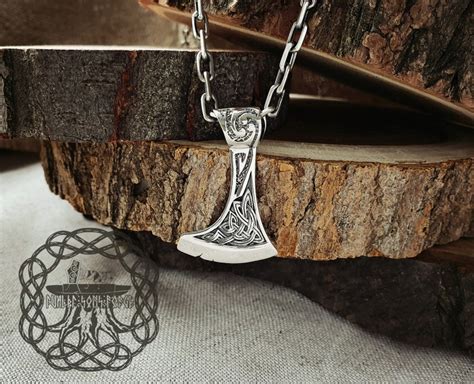 Viking Axe Pendant Axe Necklace Sterling Silver Viking Etsy
