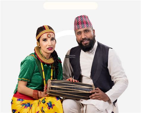 nepali couple in traditional dress playing madal royalty free stock images photos nepal