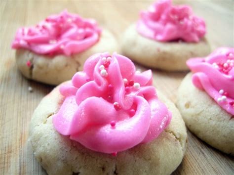 Pecan Sandie Thumbprints Cookies With Cherry Frosting