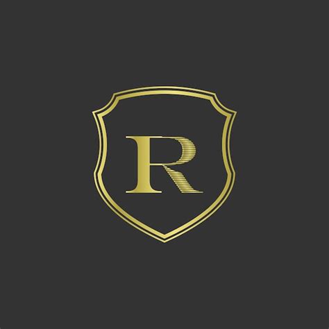 Iniciales Letra R Elegante Logo Dorado Vector Premium