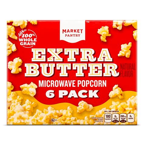 Extra Butter Microwave Popcorn 6ct Market Pantry™ Microwave
