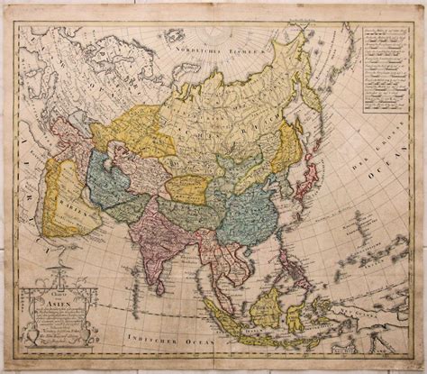 Charte Von Asien Antique Old Map Asia Homan Heirs 1804 Asia Map Old