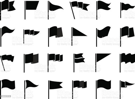 Black Flags Icons For Infographic Stock Illustration Download Image