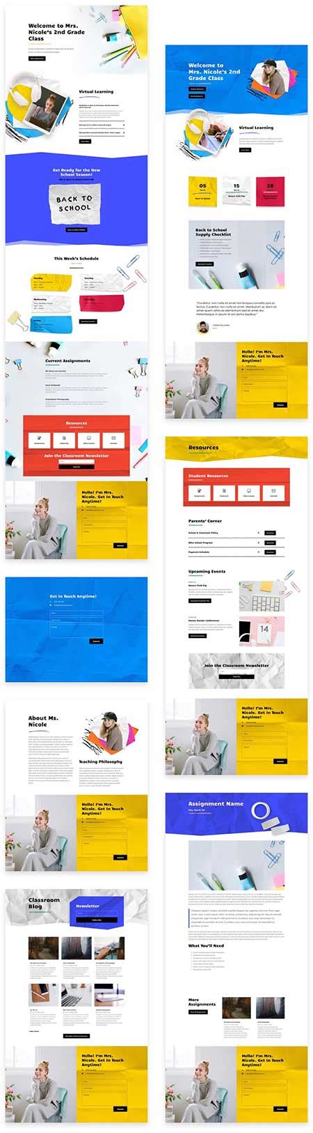 Divi Classroom Website Layout Pack Free With Divi Theme