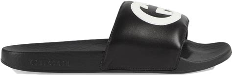 Gucci Slide Interlocking G Leather Black 644756 0r0f0 1071