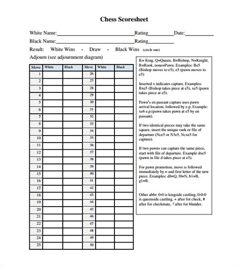 We would like to show you a description here but the site won't allow us. FREE 9+ Sample Chess Score Sheet Templates in PDF