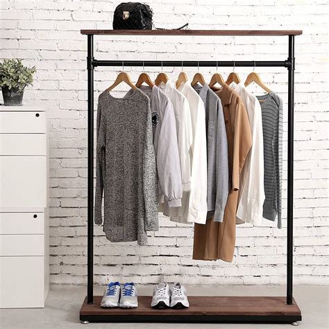 Articial 2 Level Commercial Clothing Rackindustrial Pipe Clothes Rack