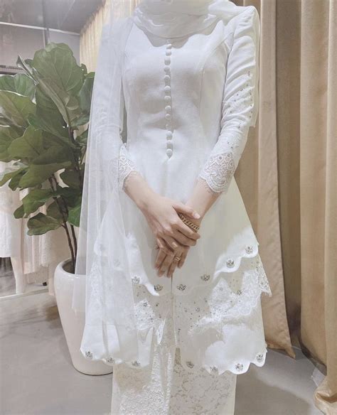 Kebaya Putih Nikah Simple Nikah Outfit Baju Nikah Wedding Dresses