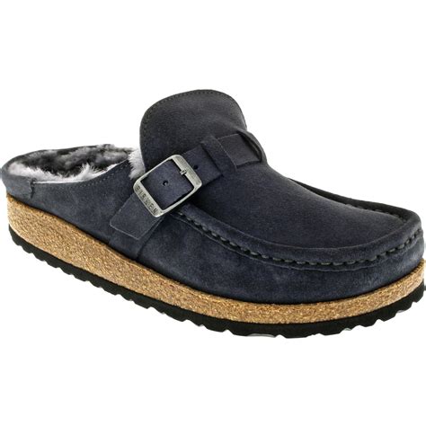 Birkenstock Buckley Mule Clog Shearling Graphite Suede | Laurie's Shoes
