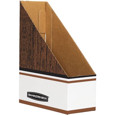 Bankers Box Oversized Magazine File Storage Box Wood Grain White