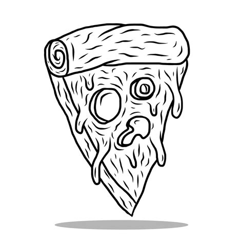 Pizza Black And White Graphic Vector T Shirt Illustration 15652384