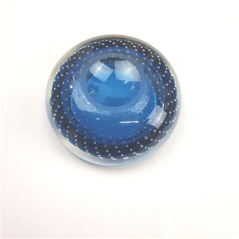 1960s Whitefriars Blue Bubble Glass Bowl 1 Sally Antiques