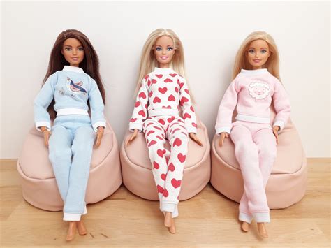Barbie Kleidung Pyjamas Für 12 Zoll Puppen Etsy