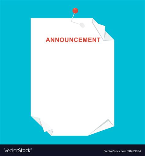 Announcement Blank Sheet Concept Royalty Free Vector Image