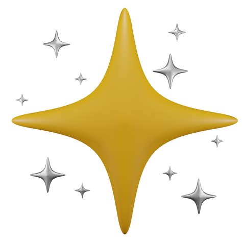 Sparkle Star 3d Icon Suitable To Be Used As An Additional Element In