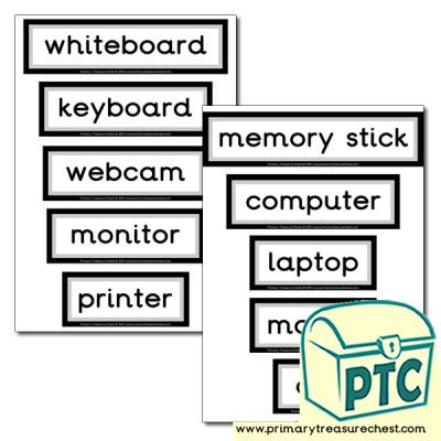 Ict Themed Display Words Primary Treasure Chest