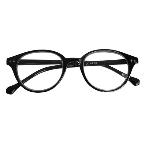 Black Reading Glasses Round Vistavisionoptics