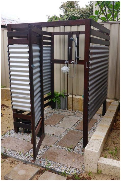 Corrugated Metal Outdoor Shower