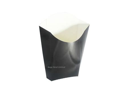 Black Disposable Takeaway Cardboard Large Chip Scoop Boxes Fast Food