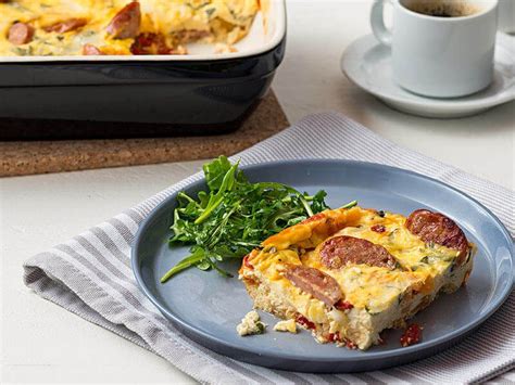 Bacon, mushroom & swiss cheese. Aidells roasted garlic and gruyere chicken sausage and egg casserole | Breakfast recipes ...