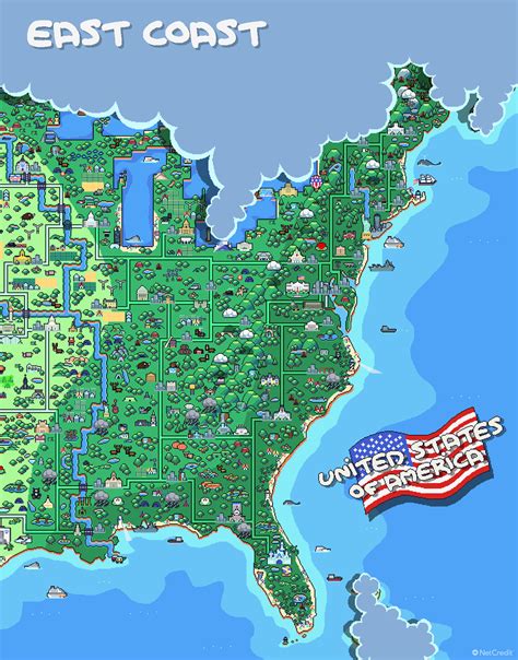 City Pixels Maps East Coast
