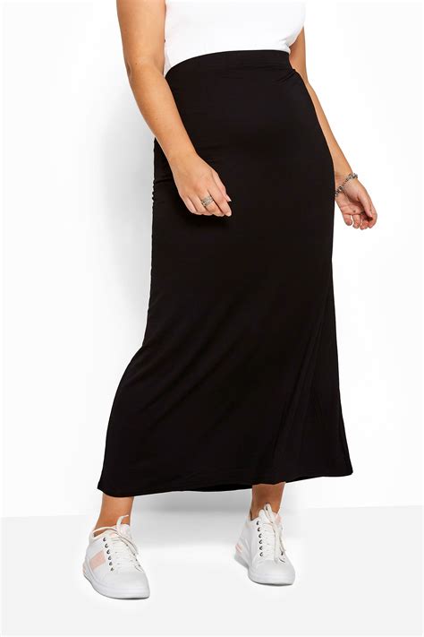 Yours Plus Size Black Jersey Stretch Maxi Tube Skirt Yours Clothing