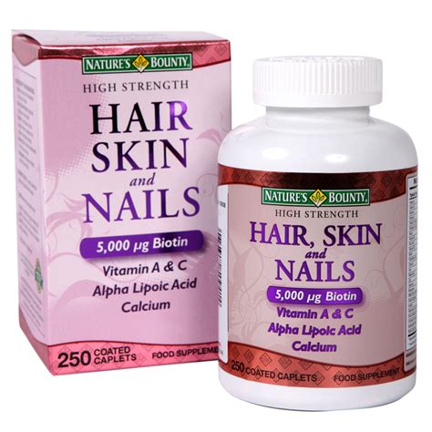 Natures Bounty High Strength Hair Skin And Nails Food Supplement 250