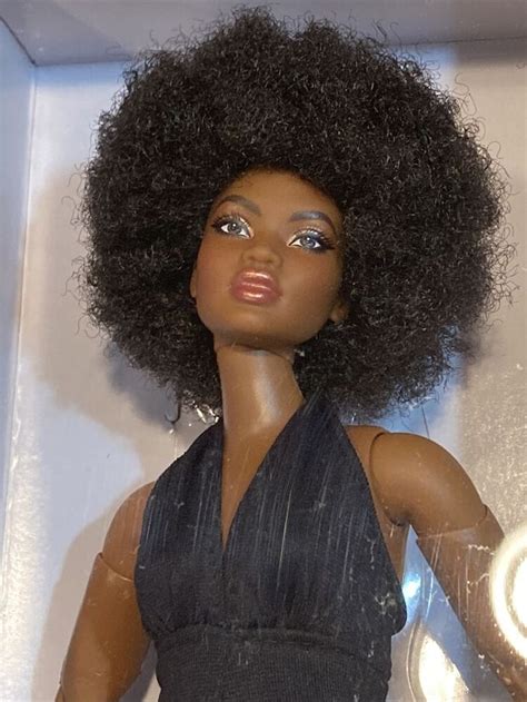 Barbie Signature Looks African American Black Doll W Afro Hair And Black Bodysuit Ebay Natural