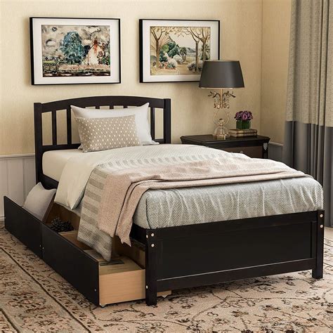 These twin bed with drawers come with amazing features and enhance safety and the quality of sleep. Amazon.com: Harper&Bright Designs Twin Storage Bed Frame ...