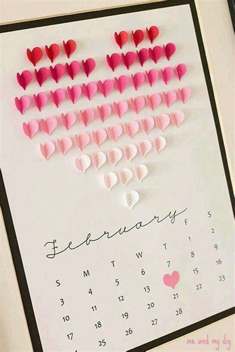 Calendario Corazón Diy Birthday Ts Valentines Diy Valentines