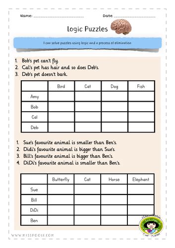 Intro To Logic Puzzles Lesson Pack Teaching Resources