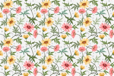 Colorful Hand Draw Flower Pattern Design Graphic By Ranger262