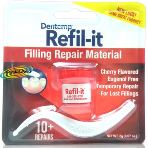 Dentemp Refilit Lost Dental Tooth Filling Cement Material Cherry 2g 10
