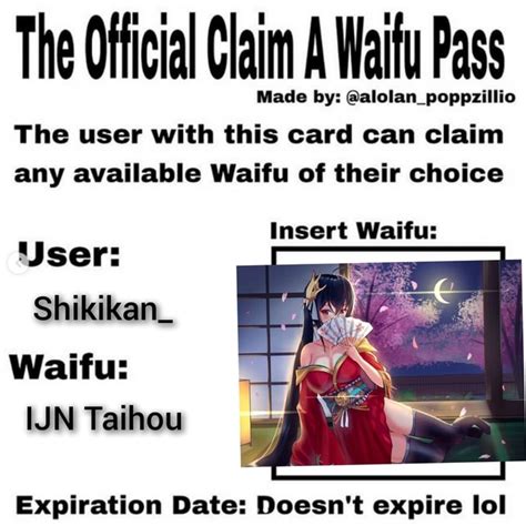 The Official Claim A Waifu Pass Made By Alolanpoppzillio The User