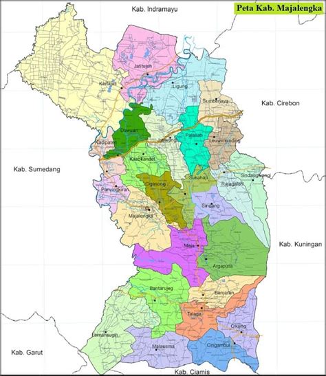 Pada tahun 2017, jumlah penduduknya mencapai 1.845.205 jiwa dengan luas wilayah 2.040. Peta Kabupaten Majalengka Jawa Barat HD Lengkap