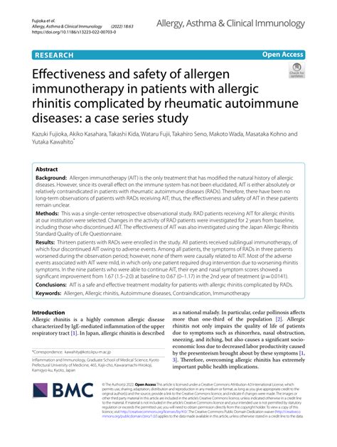 Pdf Effectiveness And Safety Of Allergen Immunotherapy In Patients