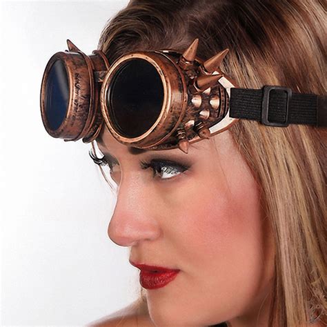 spiked steampunk goggles copper from