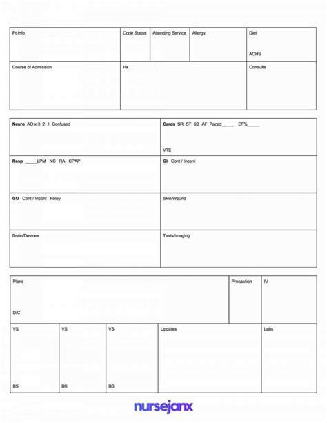 Printable Word Sbar Template Printable Templates