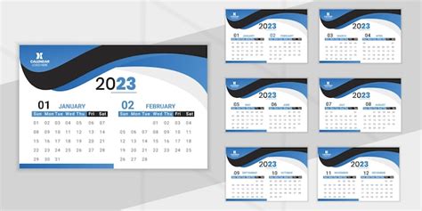 Premium Vector Corporate 2023 Calendar Template Design