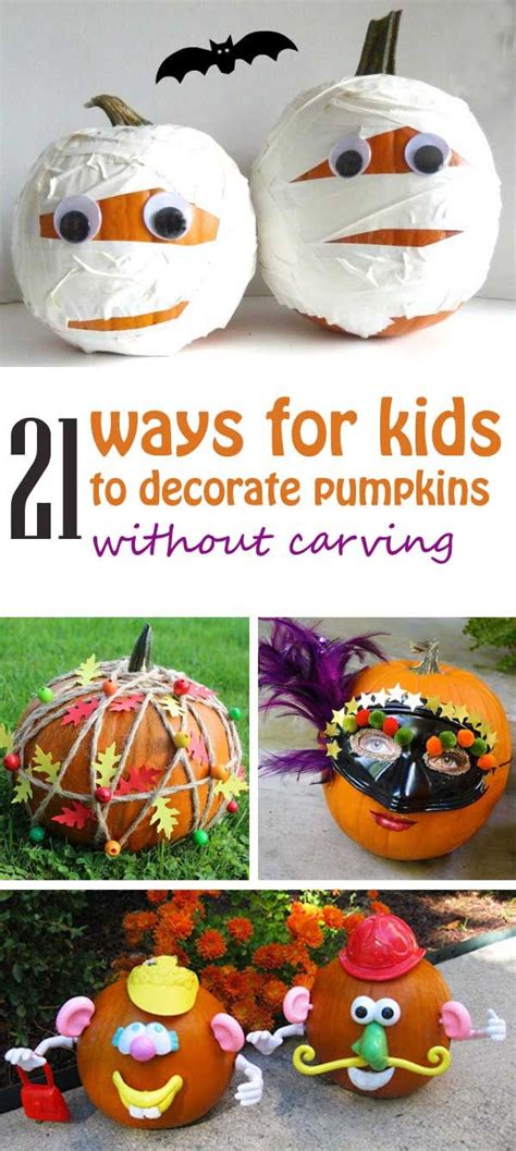 21 No Carve Pumpkin Ideas For Kids Creative Pumpkin Decorating Ideas